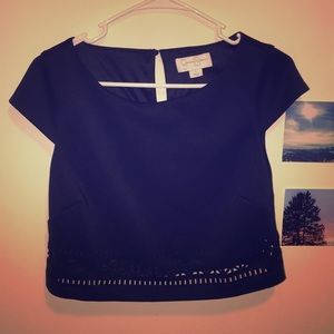Jessica Simpson Navy cut out crop top
